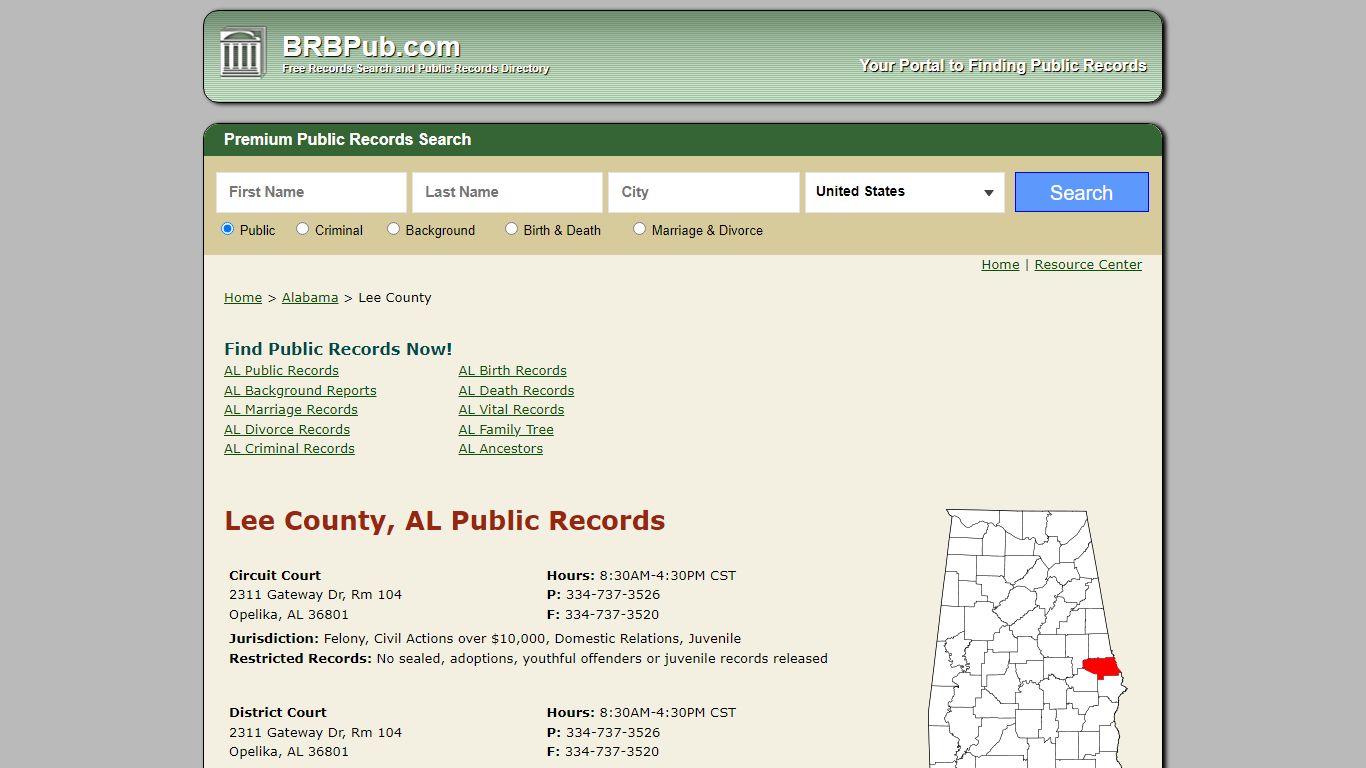 Lee County Public Records | Search Alabama Government ...